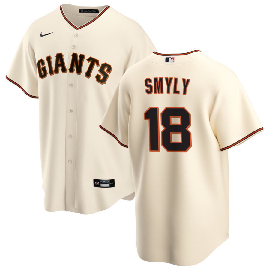 Nike Men #18 Drew Smyly San Francisco Giants Baseball Jerseys Sale-Cream